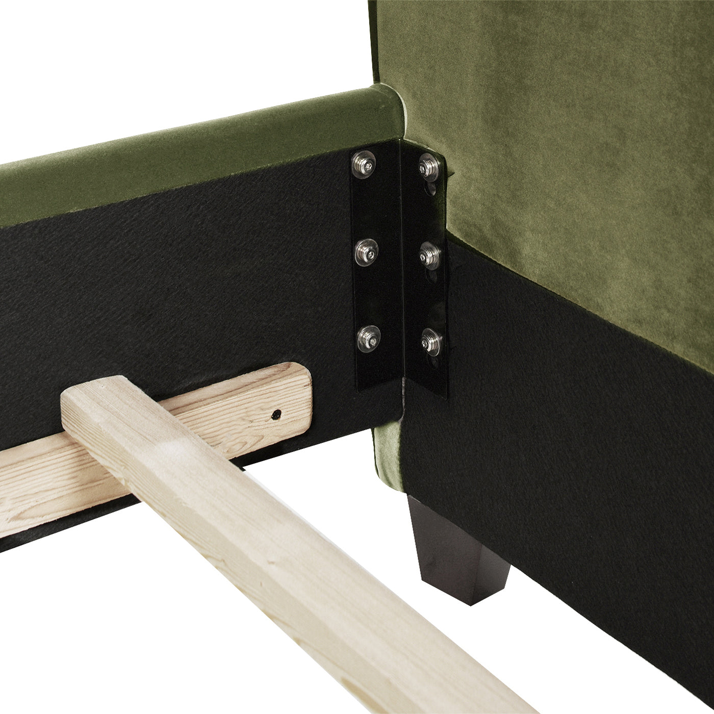 Marcella Upholstered Shelter Headboard Bed Set, Queen, Olive Green Performance Velvet Box Spring Required Queen Olive Green Wood Foam Velvet Velvet