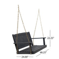 Tambora Porch Swing Dark Grey Wood Metal