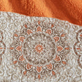 6 Piece Reversible Quilt Set With Throw Pillows Orange Full Queen Orange Cotton