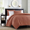 3 Piece Reversible Quilt Set Clay Red Full Queen Red Polyester