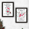 2 Piece Vignette Cat & Dog Christmas Enjoyment Black Framed Wall Art For Living Room, Bedroom Wall Art Print For Home Decor By Deb Strain Multi Wood Paper