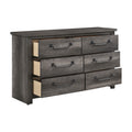 Gray Finish 6 Drawers Storage Dresser 1Pc Wooden Furniture Traditional Design Gray Wood