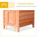Pawhut Small Wooden Rabbit Hutch Bunny Cage Guinea Pig Cage Duck House Dog House With Openable & Waterproof Roof, Natural Natural Wood