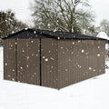 Metal Garden Sheds 10Ftx12Ft Outdoor Brown Black Black Brown Metal