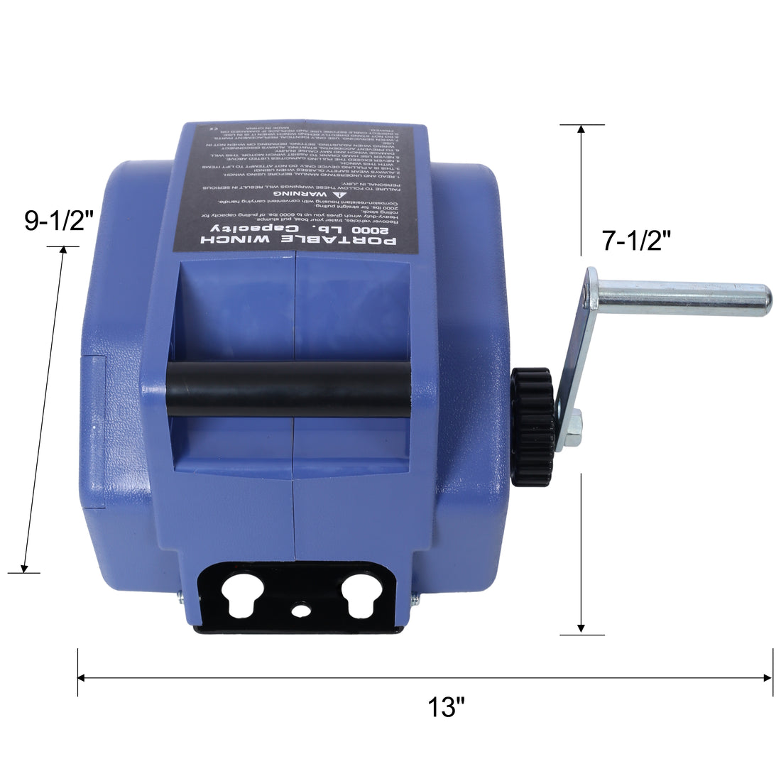 12V Trailer Winch,Reversible Electric Winch, For Boats Up To 5000 Lbs, Galvanized Wire Rope, With Extra Pulley Hook, Rapid Mount, Wirelss Remote Control,Power In And Power Out.Blue Plastic Casing