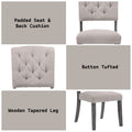 Bernard Beige Linen & Weathered Gray Oak Finish Side Chair Set Of 2 Beige,Gray Linen,Synthetic Wood