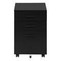 File Cabinet, Rolling Mobile, Storage Drawers, Printer Stand, Office, Work, Black Laminate, Contemporary, Modern Black Particle Board