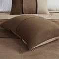7 Piece Faux Suede Comforter Set Brown Cal King California King Brown Polyester