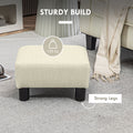 Homcom Ottoman Foot Rest, Small Foot Stool With Linen Fabric Upholstery And Plastic Legs, Cube Ottoman For Living Room, Beige Beige Linen