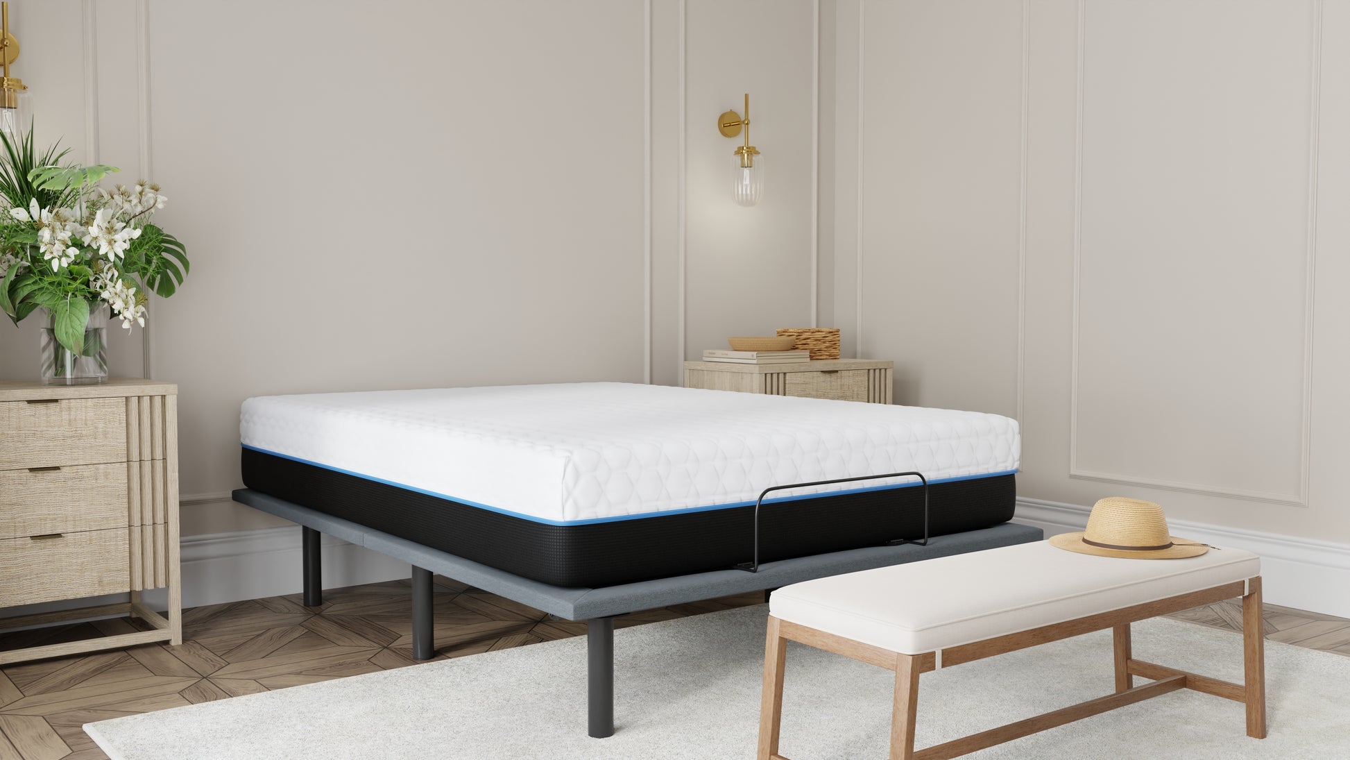 Copper Lux 12" Queen Soft Memory Foam Mattress With Phase Change Cooling Fabric White Gray Foam Queen