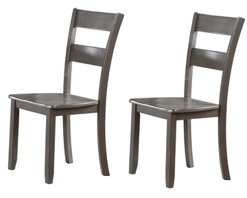 2Pc Transitional Dining Side Chair Ladder Back Wooden Dining Room Furniture Gray Gray Dining Room Contemporary,Transitional Side Chair Ladder Back Set Of 2 Wood