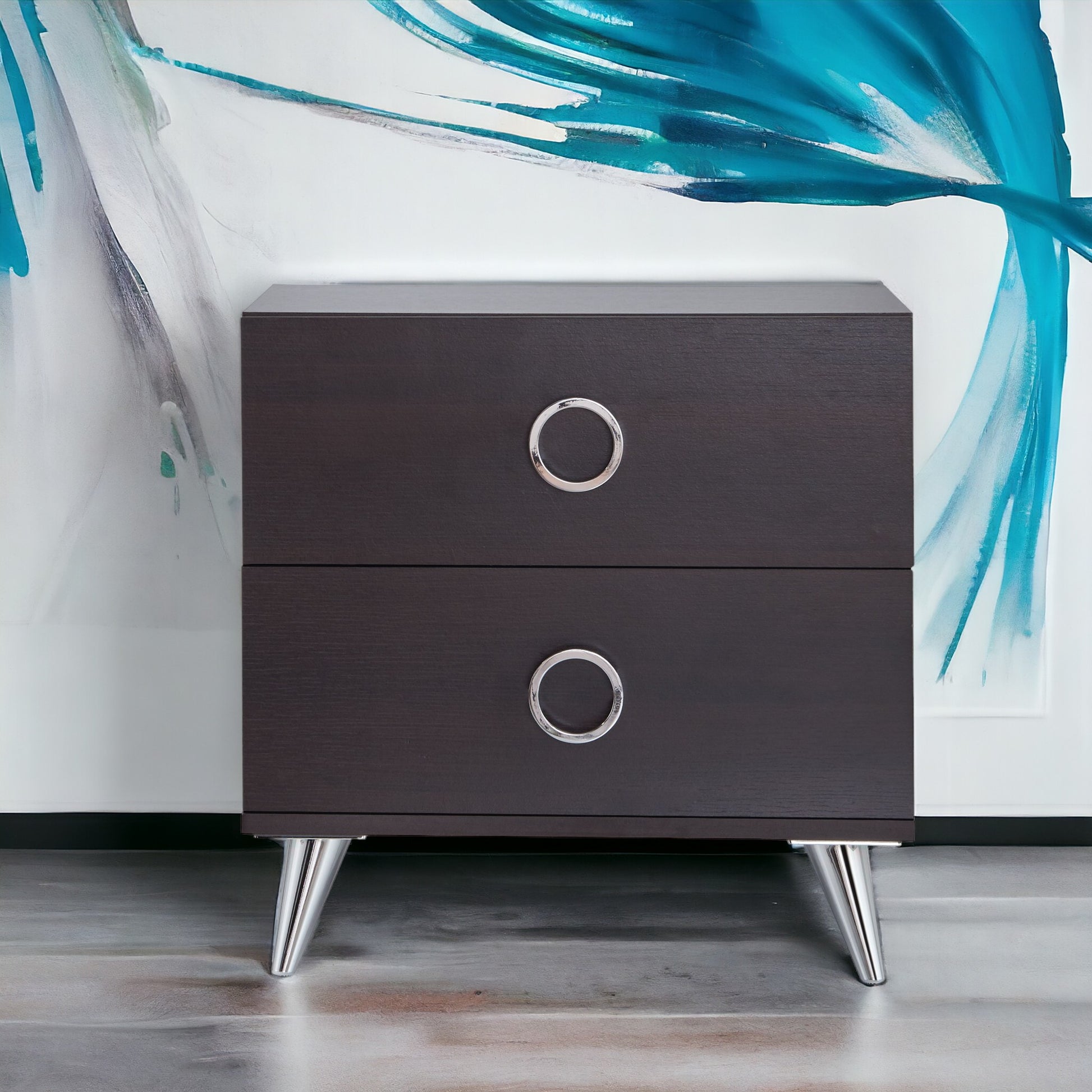Elms Espresso Finish Accent Table Espresso Synthetic Wood