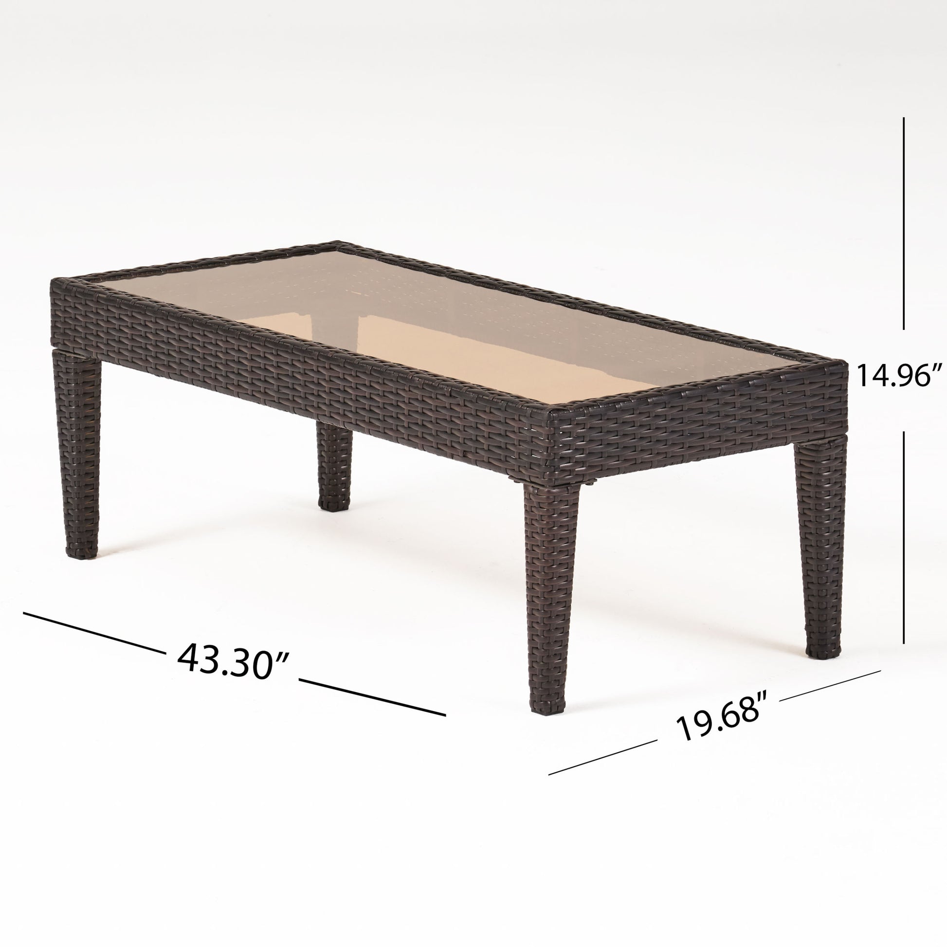 Antibes Seat & Table Brown Pe Rattan Iron Waterproof Fabric