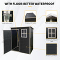 5X3Ft Resin Outdoor Storage Shed Kit Perfect To Store Patio Furniture,Black Black Plastic