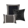 7 Pc Pieced Faux Suede Comforter Set Black King King Black Polyester