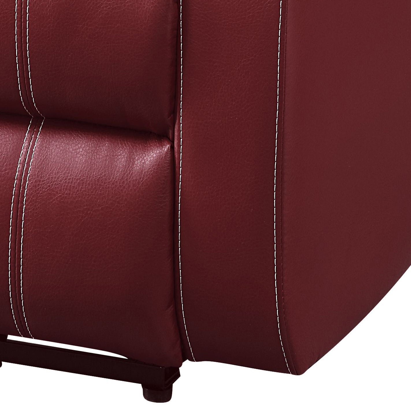 Red Power Recliner With Usb Port Red Faux Leather Power Push Button Wood Primary Living Space Pillow Back Push Button Eucalyptus Pillow Top Arms Faux Leather