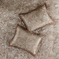 12 Piece Comforter Set With Cotton Bed Sheets Blue Brown Queen Queen Blue Brown Cotton
