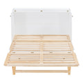 Queen Murphy Bed With Large Drawers,White Queen White Plywood