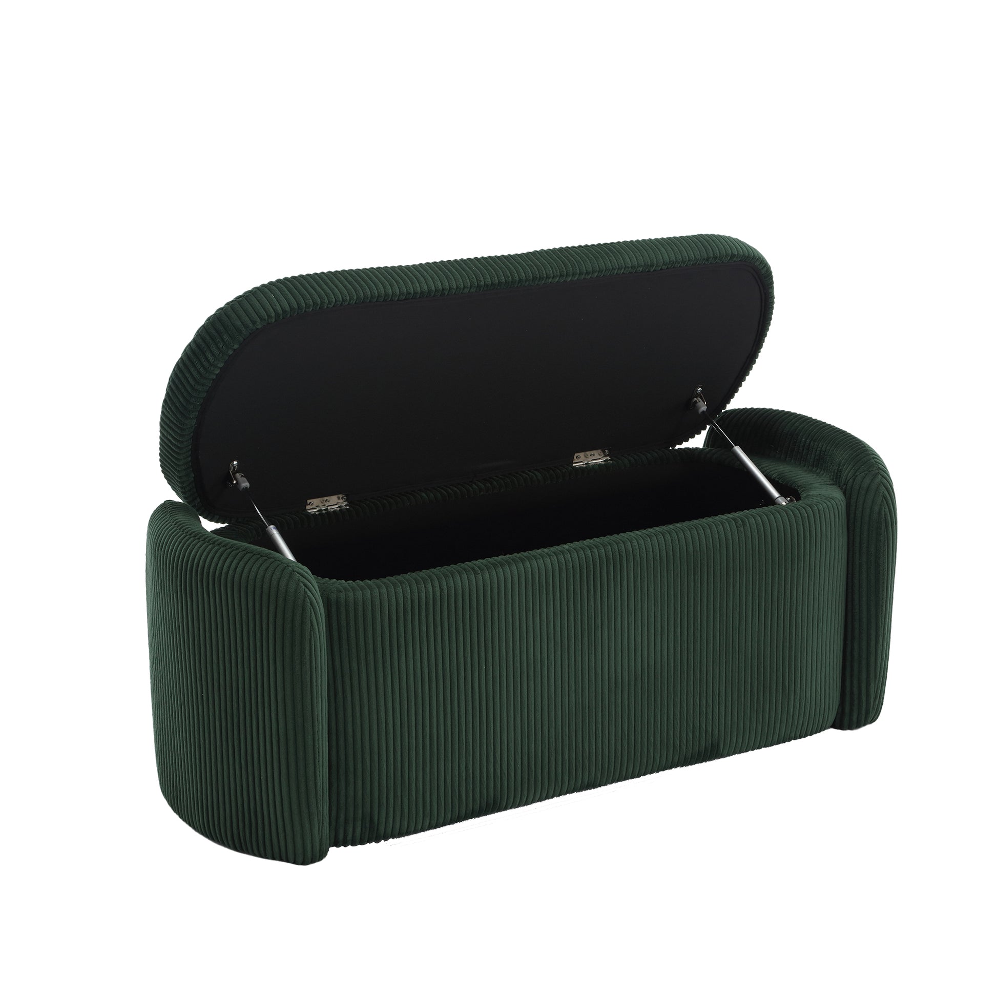Coolmore Storage Ottoman,Bedroom End Bench,Upholstered Fabric Storage Ottoman With Safety Hinge, Entryway Padded Footstool, Ottoman Bench For Living Room & Bedroom Emerald Emerald Foam Corduroy