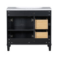 36'' Bathroom Vanity With Top Resin Sink, Freestanding Bathroom Storage Cabinet With 2 Drawers And A Tip Out Drawer, Solid Wood Frame Vanity Set, Height Adjustable Shelf 3 Black 2 2 Adjustable Shelves Bathroom Freestanding Solid Wood Mdf Resin Painted