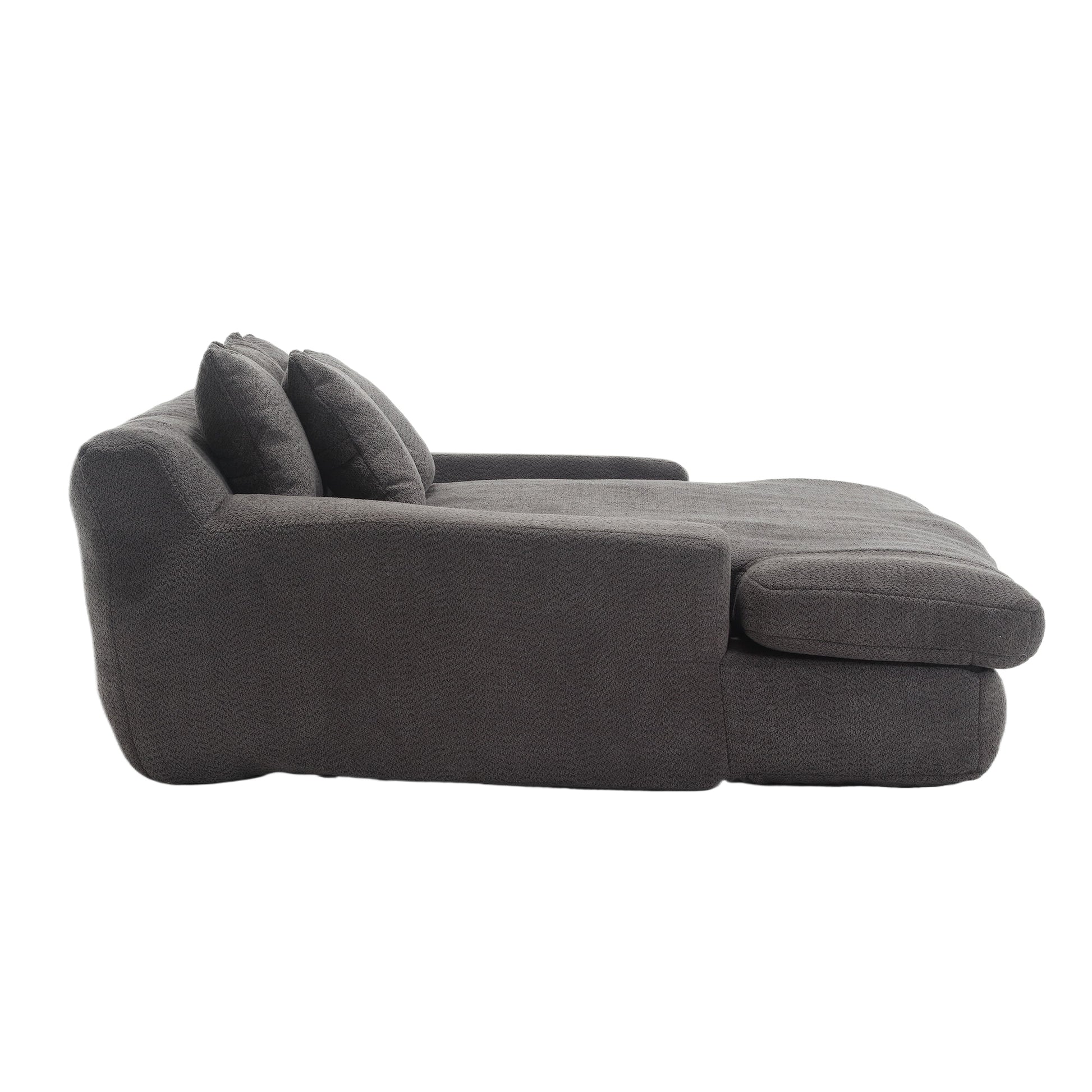 Coolmore Chenille 2 Seater Lazy Sofa With 5 Back Pillows,Comfy Sofa Deep Seat Couch For Living Room,Club Gray Gray Foam Chenille 2 Seat