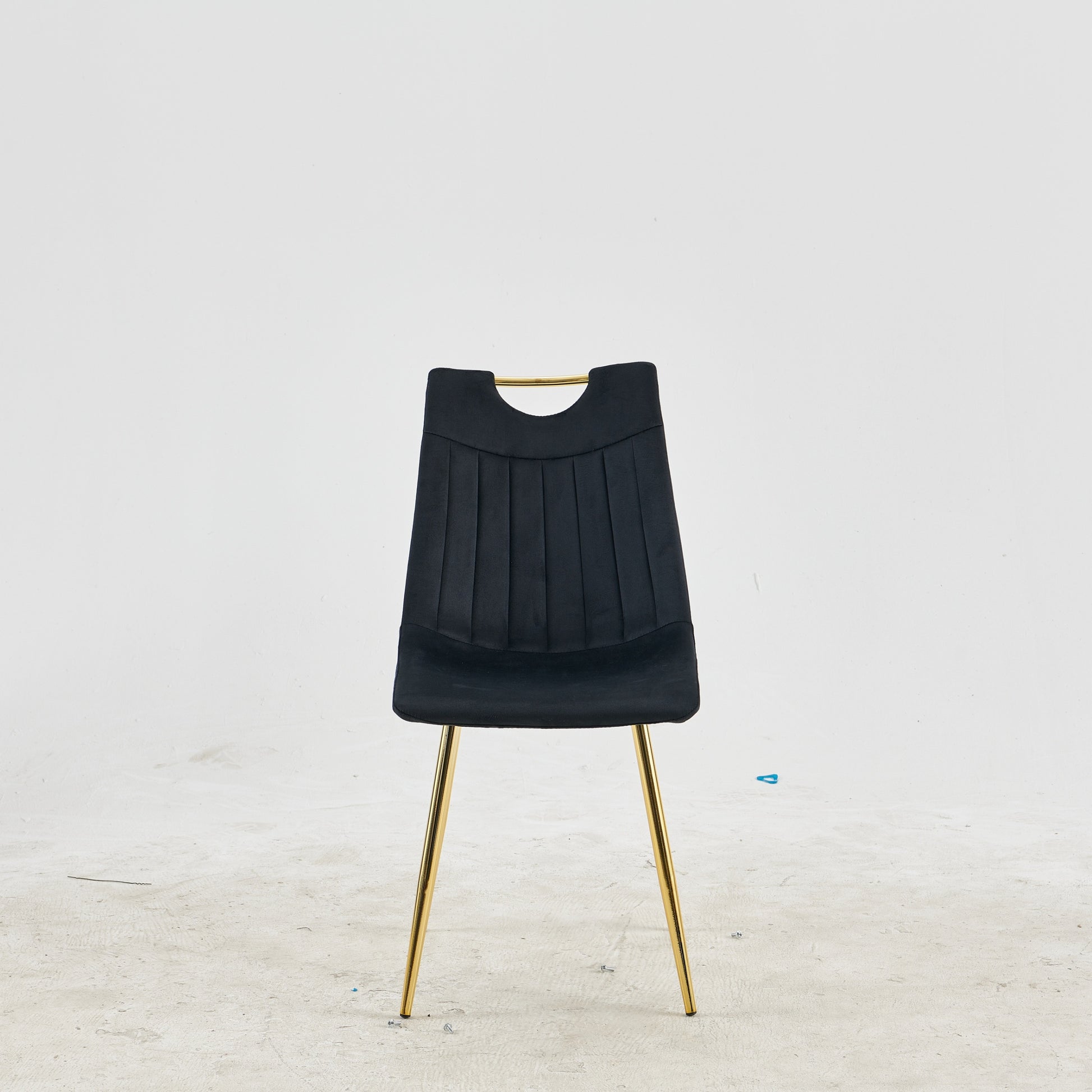 Golden Leg And Black Seat Chair,Set Of 4,Dining Chair,Coffee Chair Gold Black Metal