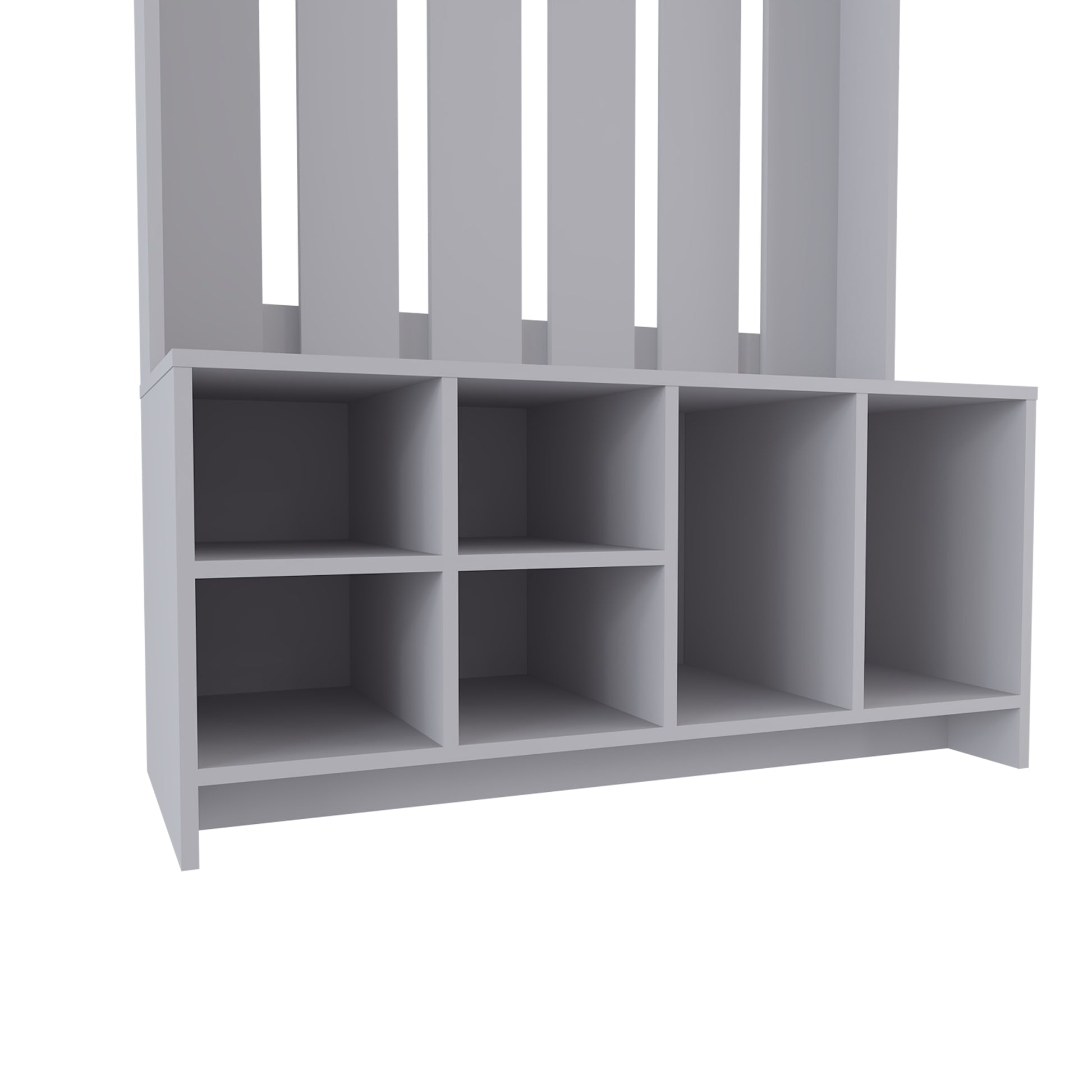 Van Hall Tree In Melamine, Open Storage Y Coat Space, Smoke Smoke Primary Living Space Minimalist,Modern Particle Board Melamine