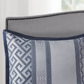 7 Piece Jacquard Comforter Set Navy Cal King California King Navy Polyester