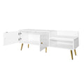 Modern Shoe Storage Bench With Hidden Storage And Upholstered Cushions For Bedside, Living Room And Entryway White White Mdf Metal