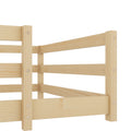 Twin Size Floor Bed, Montessori Floor Bed With Fence, Kids Montessori Bed Twin Size, Wood Montessori Floor Bed For Kids, Girls, Boys Natural Natural Wood Metal