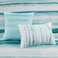 6 Piece Printed Quilt Set With Throw Pillows Aqua Full Queen Full Aqua Cotton