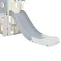 7 In 1 Toddler Slide Set, Freestanding Space Set With Slide, Kids Slide Playset Structure, Arch Tunnel And Basketball Hoop, Toy Storage Organizer For Toddlers, Kids Climbers Playground Grey White 50 99 Lbs Cute 1 To 2 Years Hdpe Indoor & Outdoor Use