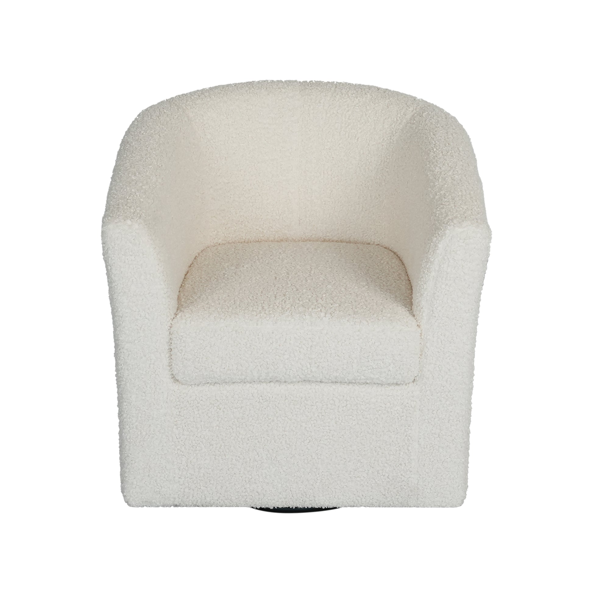 Teddy Velvet Swivel Chair, White, No Installation Required White Teddy