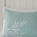 Oversized Cotton Jacquard Comforter Set Aqua King King Aqua Cotton