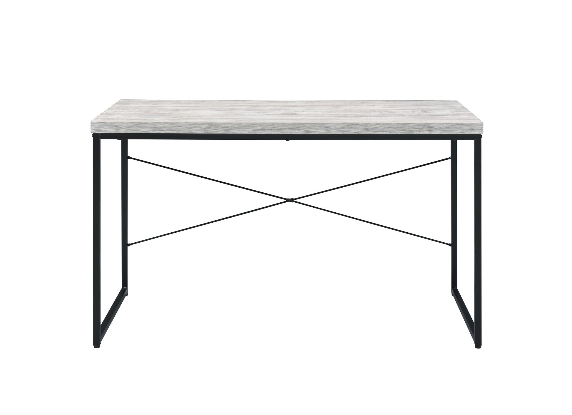 Bob Antique White & Black Finish Writing Desk Antique White,Black Metal,Synthetic Wood