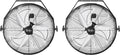 20 Inch High Velocity 3 Speed, Black Wall Mount Fan Black Metal