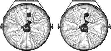 20 Inch High Velocity 3 Speed, Black Wall Mount Fan Black Metal