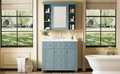 36'' Bathroom Vanity With Medicine Cabinet, Modern Mirror Cabinet With Adjustable Shelf, Bathroom Storage Cabinet With 2 Soft Closing Doors And 2 Drawers, Bathroom Vanity With Cabinet Door Organizers 2 Blue 2 Bathroom Freestanding French Country Solid