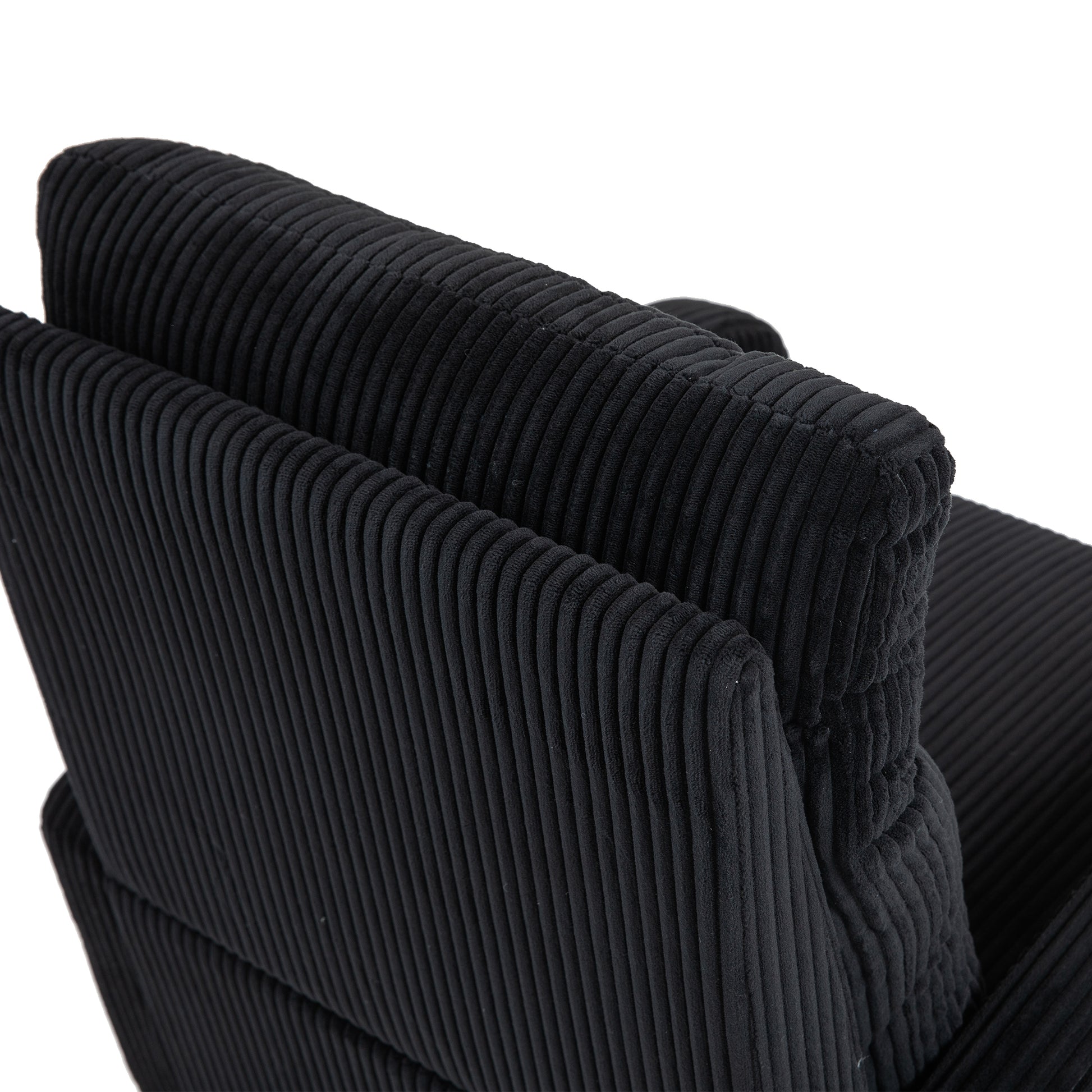 Jiada Upholstered Swivel Glider.Flannel Fabric.Rocking Chair For Nursery In Black.Modern Style One Left Bag Black Primary Living Space Foam Corduroy