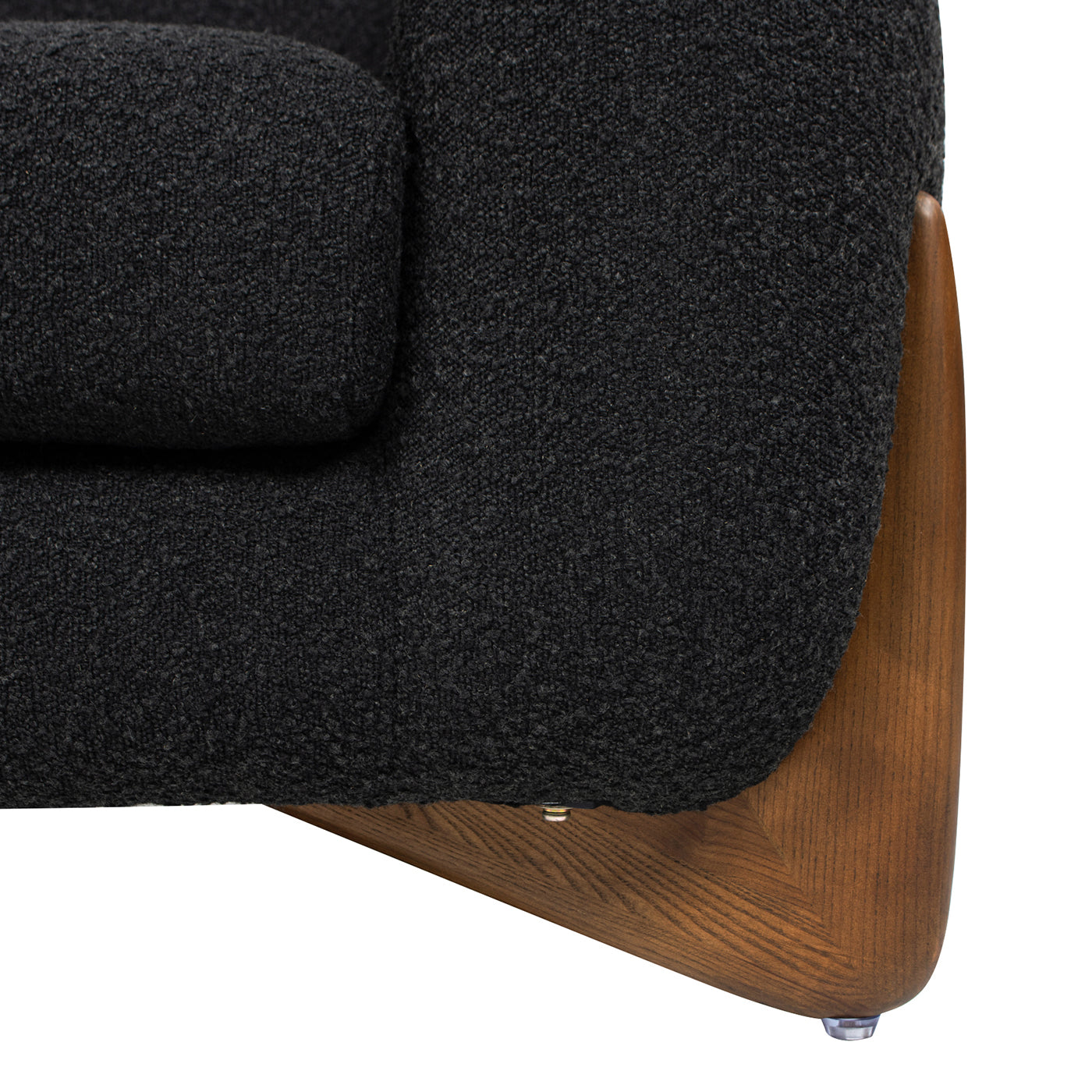 Alpine 44" Sherpa Arm Chair, Ebony Black Boucle Black Foam Boucle