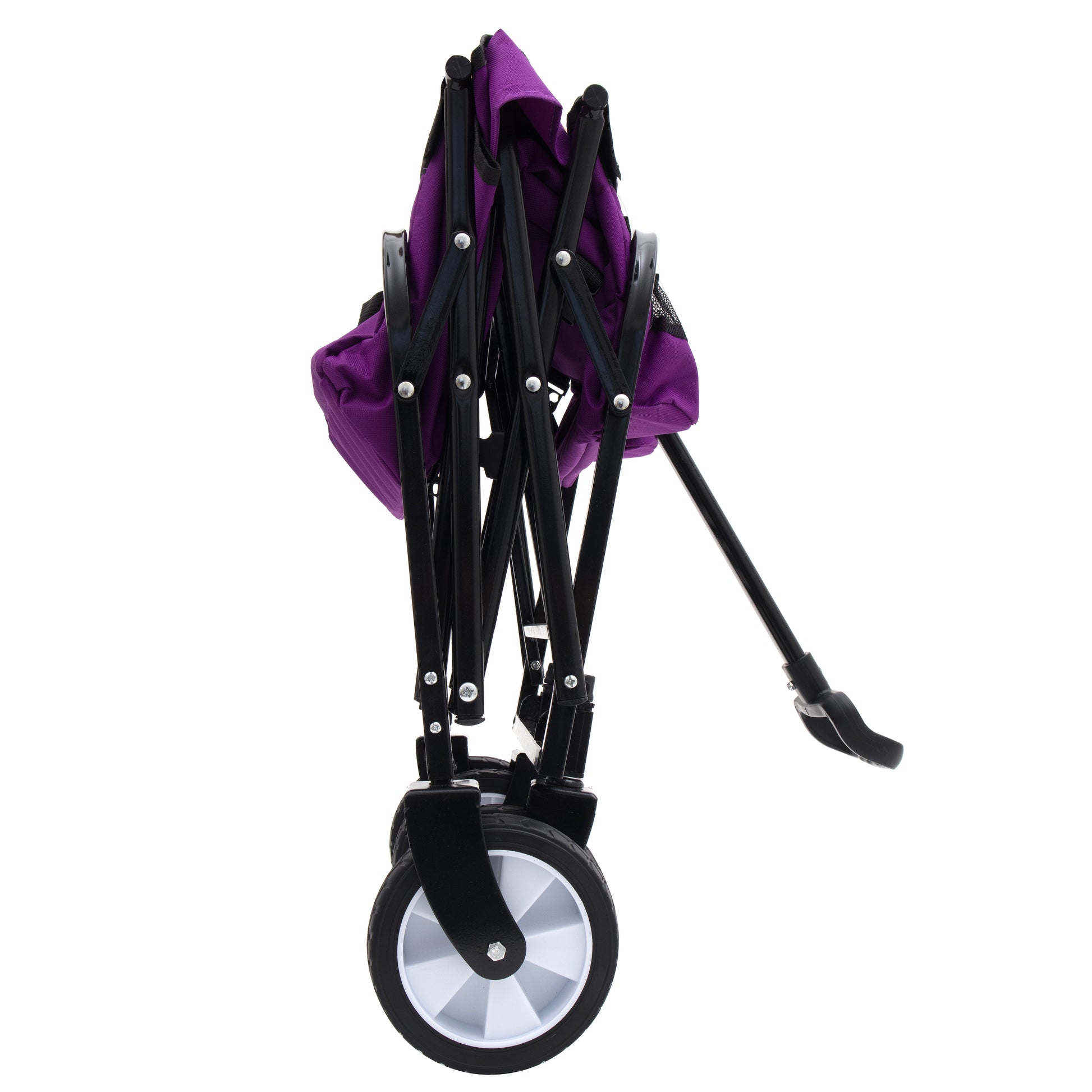 Minimeetall Strapcollapsible Foldable Wagon Cart With Strapping System Beach Wagonutility Cartutility Wagon Grocery Cart For Camping Shopping Sports Gardeing Fishing Supports 225Lbs Purple Purple