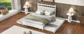 Queen Size Wooden Storage Platform Bed, With 2 Big Drawers, T Size Trundle, White Queen White Plywood