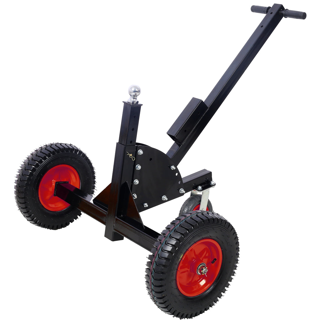 2 In 1 Heavy Duty 1,500Lbs Trailer Dolly Load Capacity, Trailer Mover 2" Hitch Ball, 24'' 35.4'' Adjustable Height Trailer Rv Boat Black Steel
