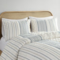 Cotton Printed Duvet Cover Set With Chenille Queen Multicolor Cotton