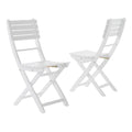 Positano Foldable Dining Set, White White Acacia Wood