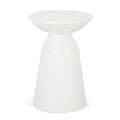Metal End Table Large White Iron