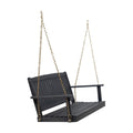 Tambora Porch Swing Dark Grey Wood Metal