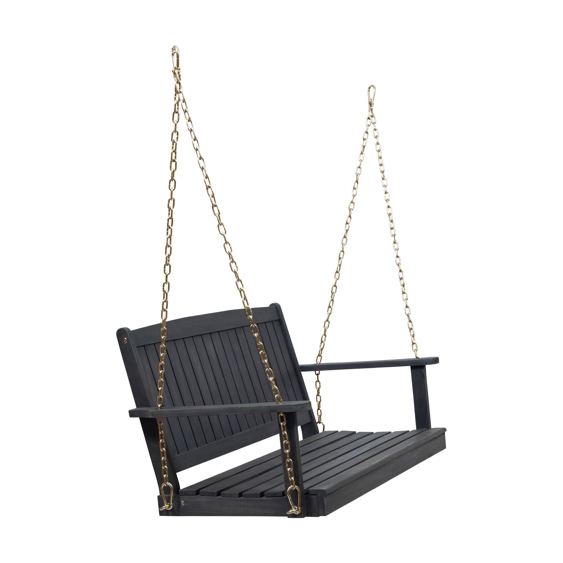 Tambora Porch Swing Dark Grey Wood Metal