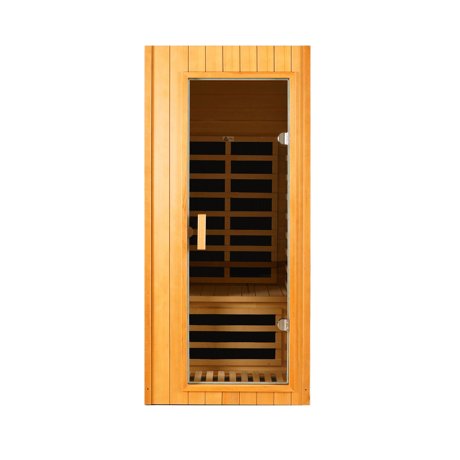 Hemlock One Person Far Infrared Roof Embedded Indoor Sauna Room Natural Wood Metal & Wood
