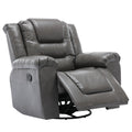 360 Swivel And Rocking Home Theater Recliner Manual Recliner Chair With Wide Armrest For Living Room,Bedroom, Grey Grey Foam Pu